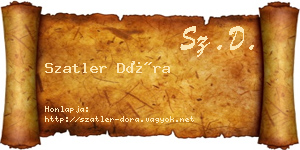 Szatler Dóra névjegykártya