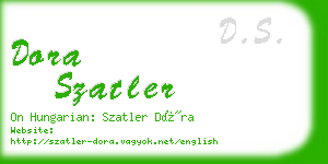 dora szatler business card